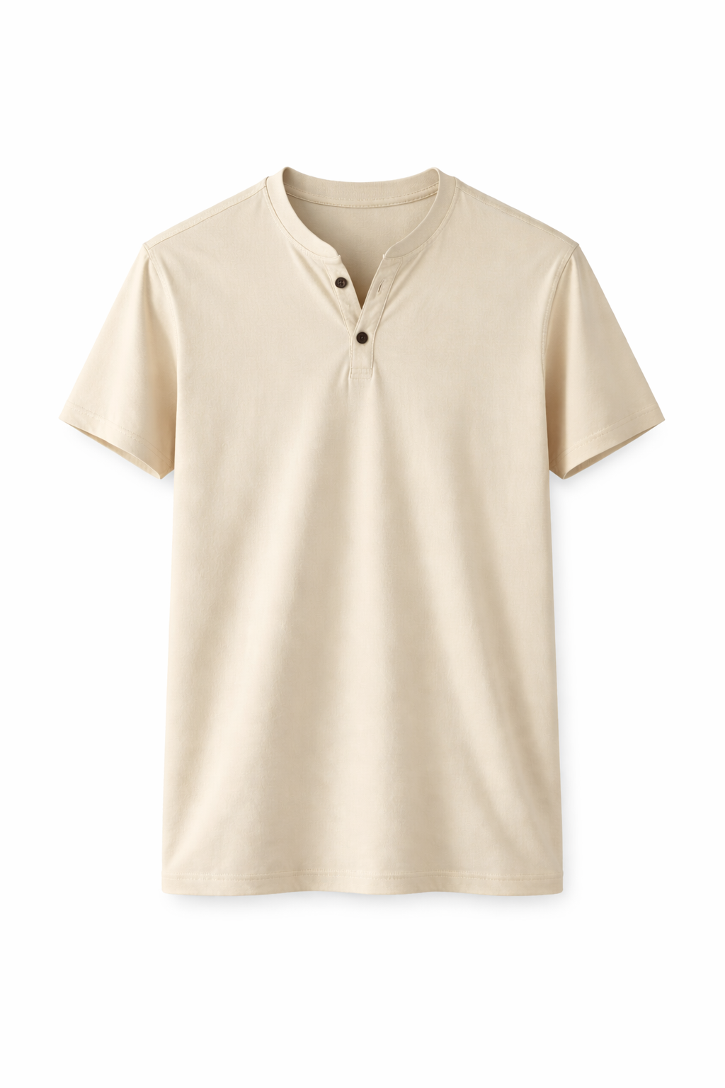 Men’s Classic Henley T-Shirt – Sand Beige