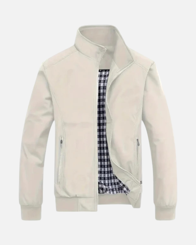 Men’s Zip-Up Jacket – Stand Collar & Zipper Pockets