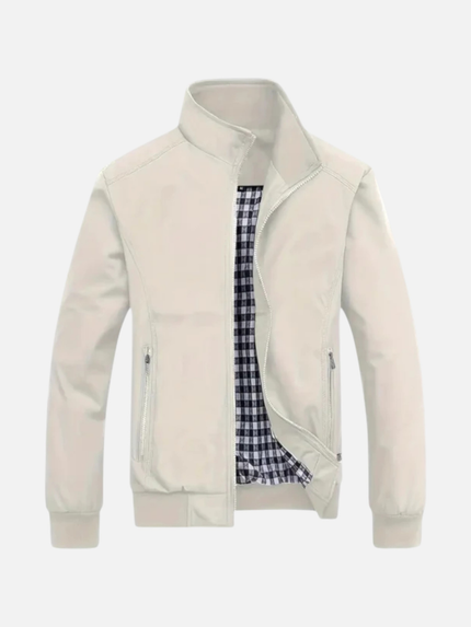 Men’s Zip-Up Jacket – Stand Collar & Zipper Pockets