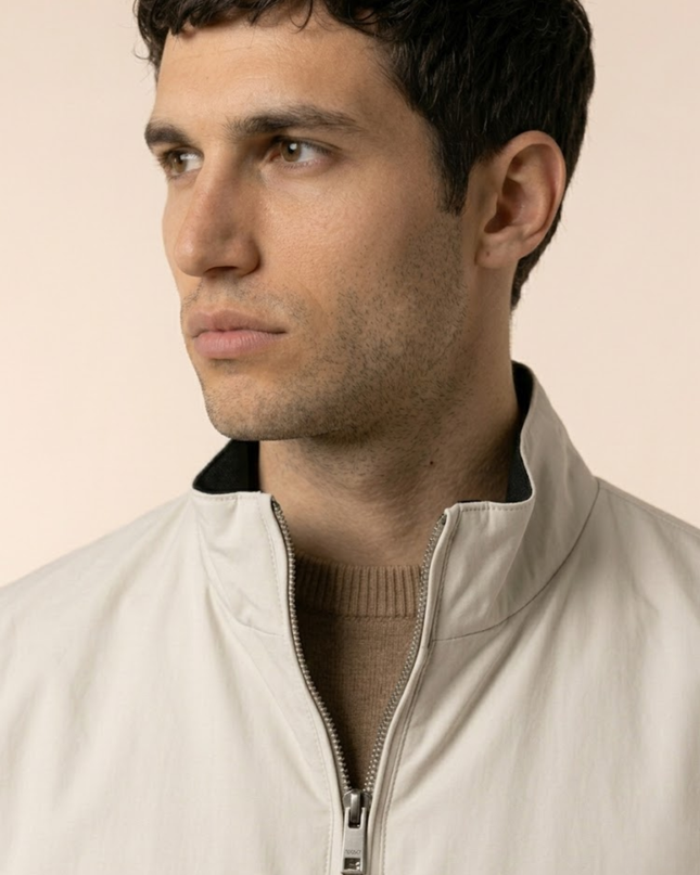 Zip-Up Jacket – Stand Collar & Elastic Cuffs