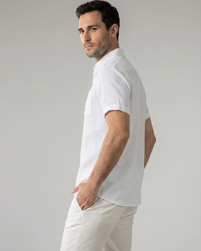 Men’s Short Sleeve Shirt – Button-Up & Chest Pocket