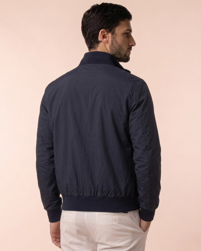 Men’s Zip-Up Jacket – Stand Collar & Long Sleeve