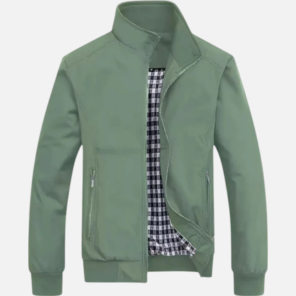 Men’s Zip-Up Jacket – Stand Collar & Zipper Pockets