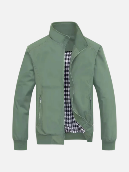 Men’s Zip-Up Jacket – Stand Collar & Zipper Pockets