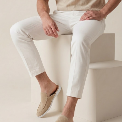 Men’s Slip-On Mules – Open Heel & Stitched Detail
