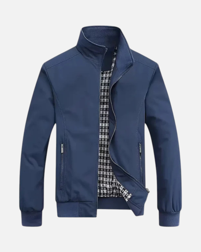 Men’s Zip-Up Jacket – Stand Collar & Zipper Pockets