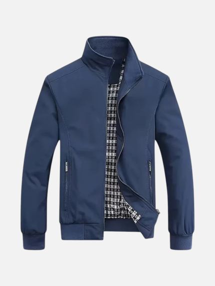 Men’s Zip-Up Jacket – Stand Collar & Zipper Pockets