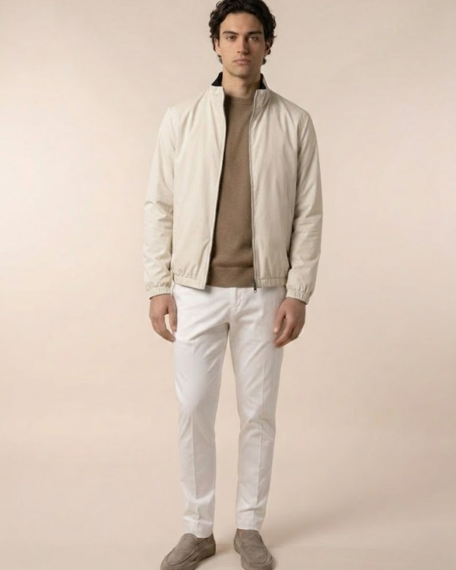 Zip-Up Jacket – Stand Collar & Elastic Cuffs