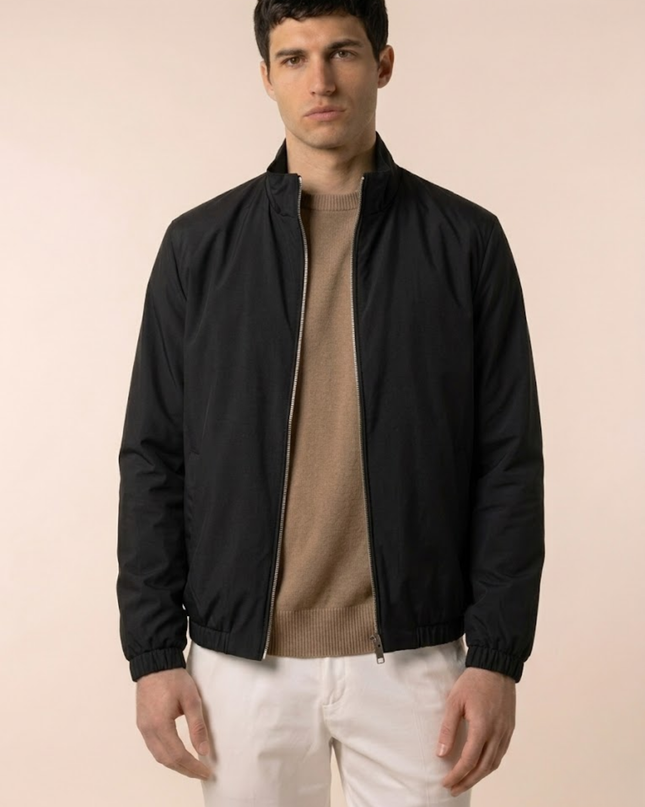 Zip-Up Jacket – Stand Collar & Elastic Cuffs