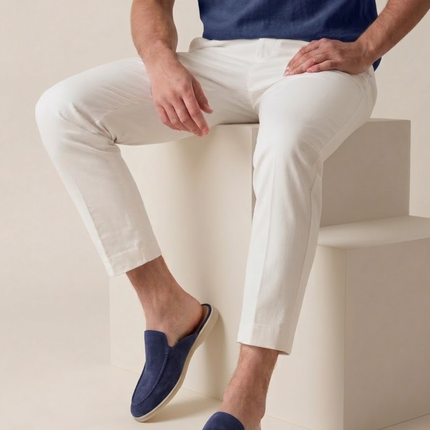 Men’s Slip-On Mules – Open Heel & Stitched Detail