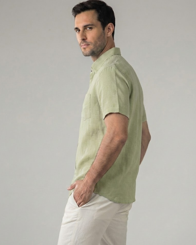 Men’s Short Sleeve Shirt – Button-Up & Chest Pocket
