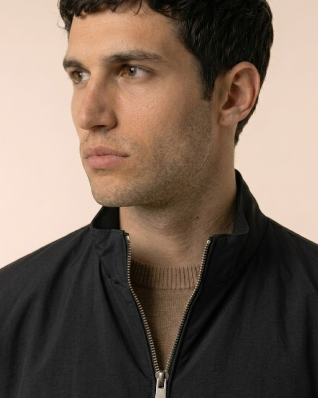 Zip-Up Jacket – Stand Collar & Elastic Cuffs