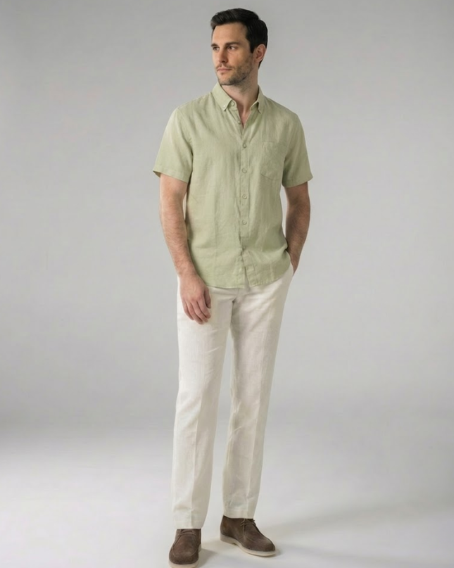 Men’s Short Sleeve Shirt – Button-Up & Chest Pocket