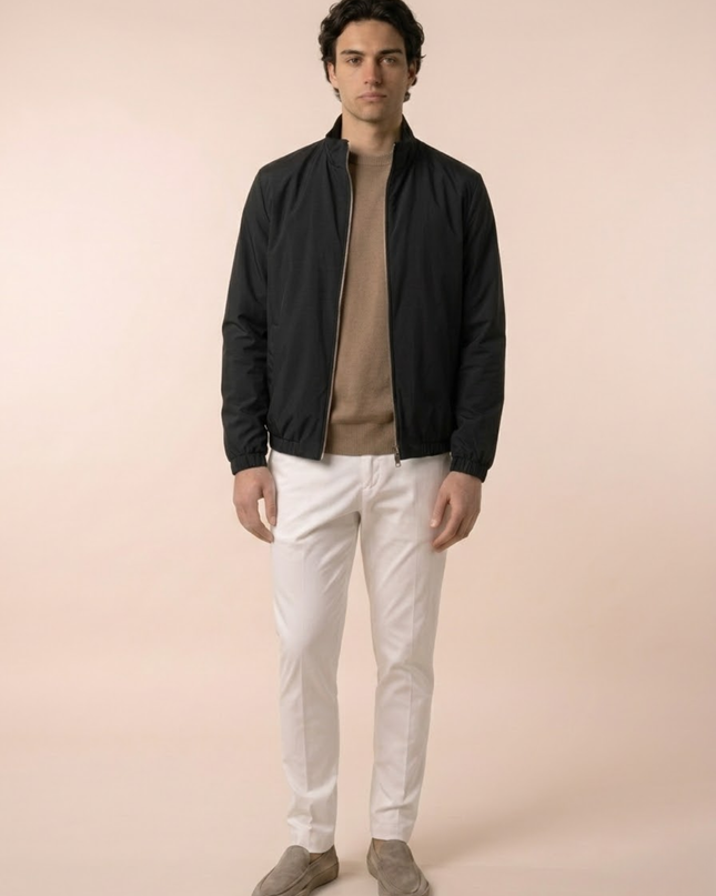 Zip-Up Jacket – Stand Collar & Elastic Cuffs