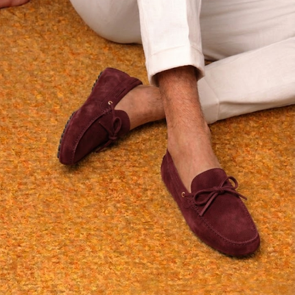 Men’s Slip-On Loafers – Bow Detail & Textured Sole