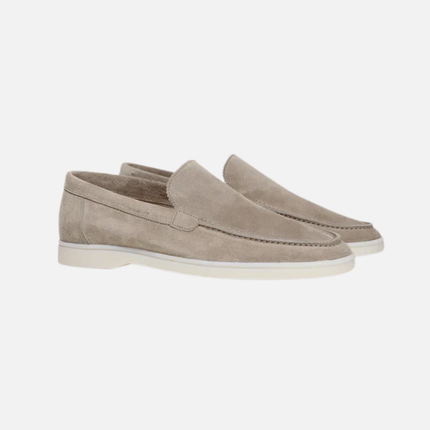 Men’s Slip-On Loafers – Stitched Detail & White Sole