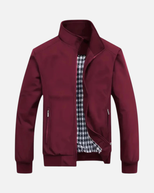 Men’s Zip-Up Jacket – Stand Collar & Zipper Pockets