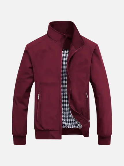 Men’s Zip-Up Jacket – Stand Collar & Zipper Pockets