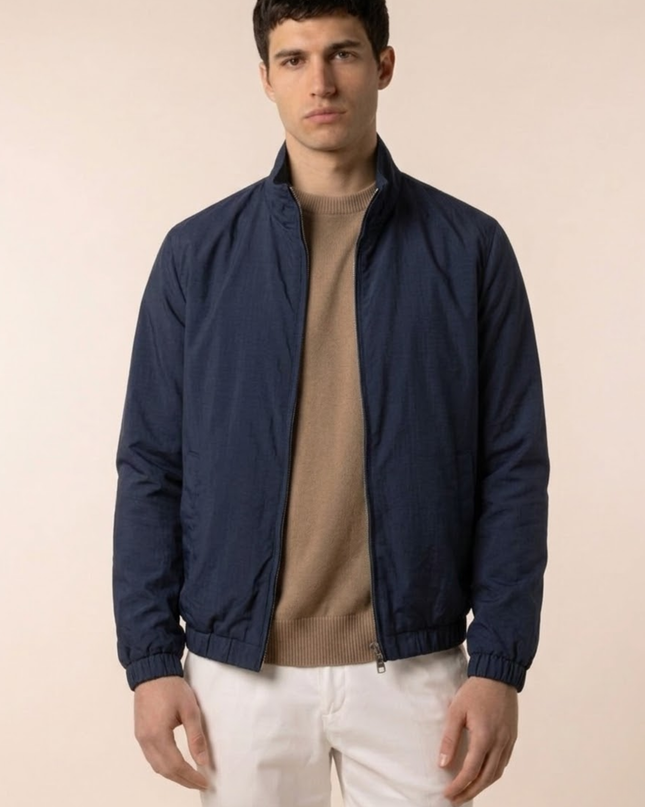 Zip-Up Jacket – Stand Collar & Elastic Cuffs
