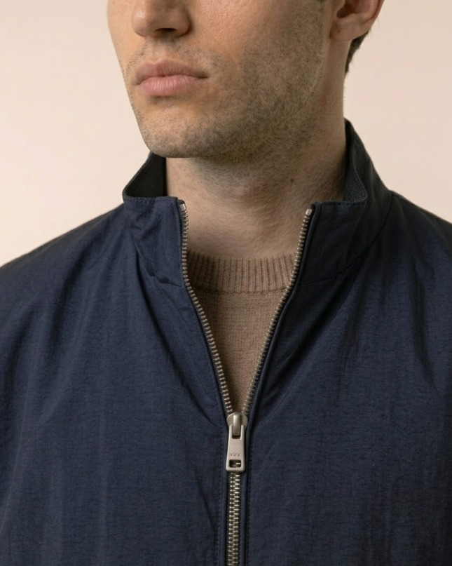 Zip-Up Jacket – Stand Collar & Elastic Cuffs