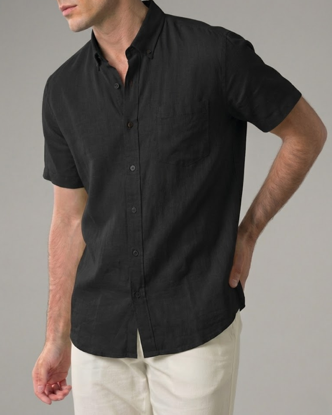 Men’s Short Sleeve Shirt – Button-Up & Chest Pocket