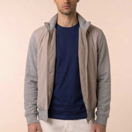 Men’s Zip-Up Jacket – Stand Collar & Long Sleeve