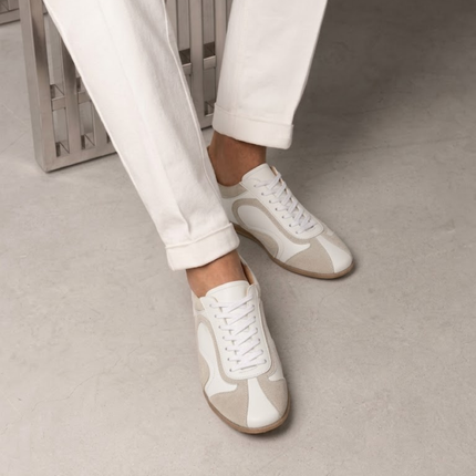 Men’s Low-Top Sneakers – Lace-Up Shoes with Contrast Panels