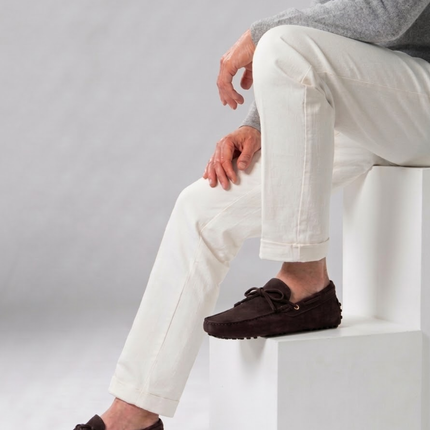 Men’s Slip-On Loafers – Bow Detail & Textured Sole