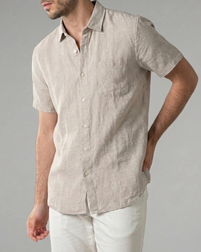 Men’s Short Sleeve Shirt – Button-Up & Chest Pocket