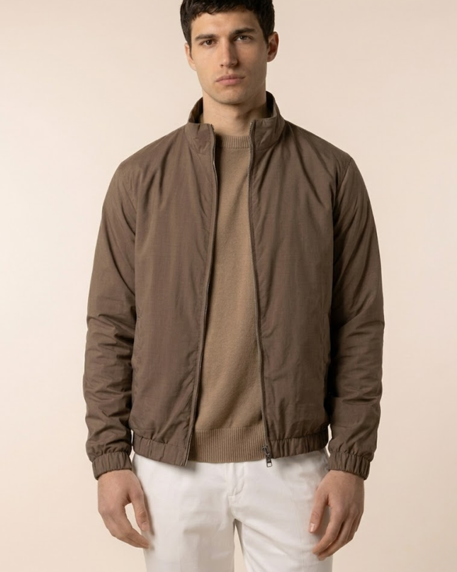 Zip-Up Jacket – Stand Collar & Elastic Cuffs