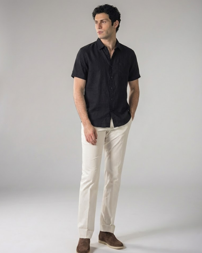 Men’s Short Sleeve Shirt – Button-Up & Chest Pocket