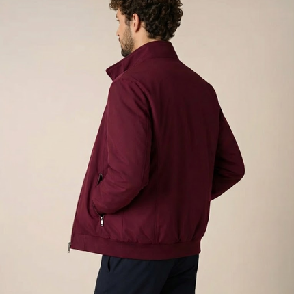 Men’s Zip-Up Jacket – Stand Collar & Zipper Pockets