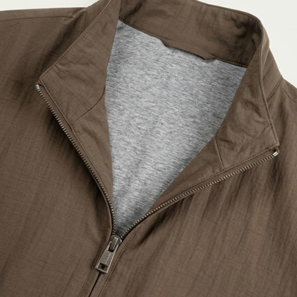 Zip-Up Jacket – Stand Collar & Elastic Cuffs