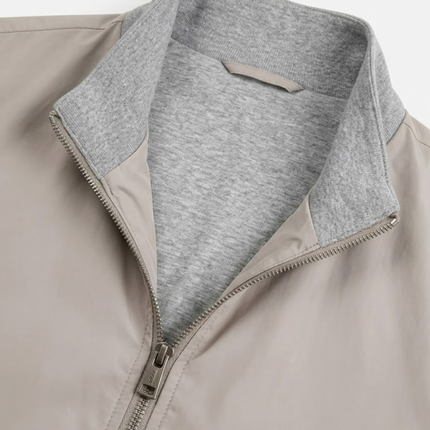 Men’s Zip-Up Jacket – Stand Collar & Long Sleeve
