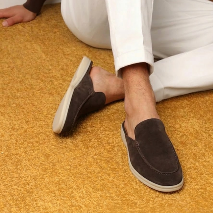 Men’s Slip-On Mules – Open Heel & Stitched Detail