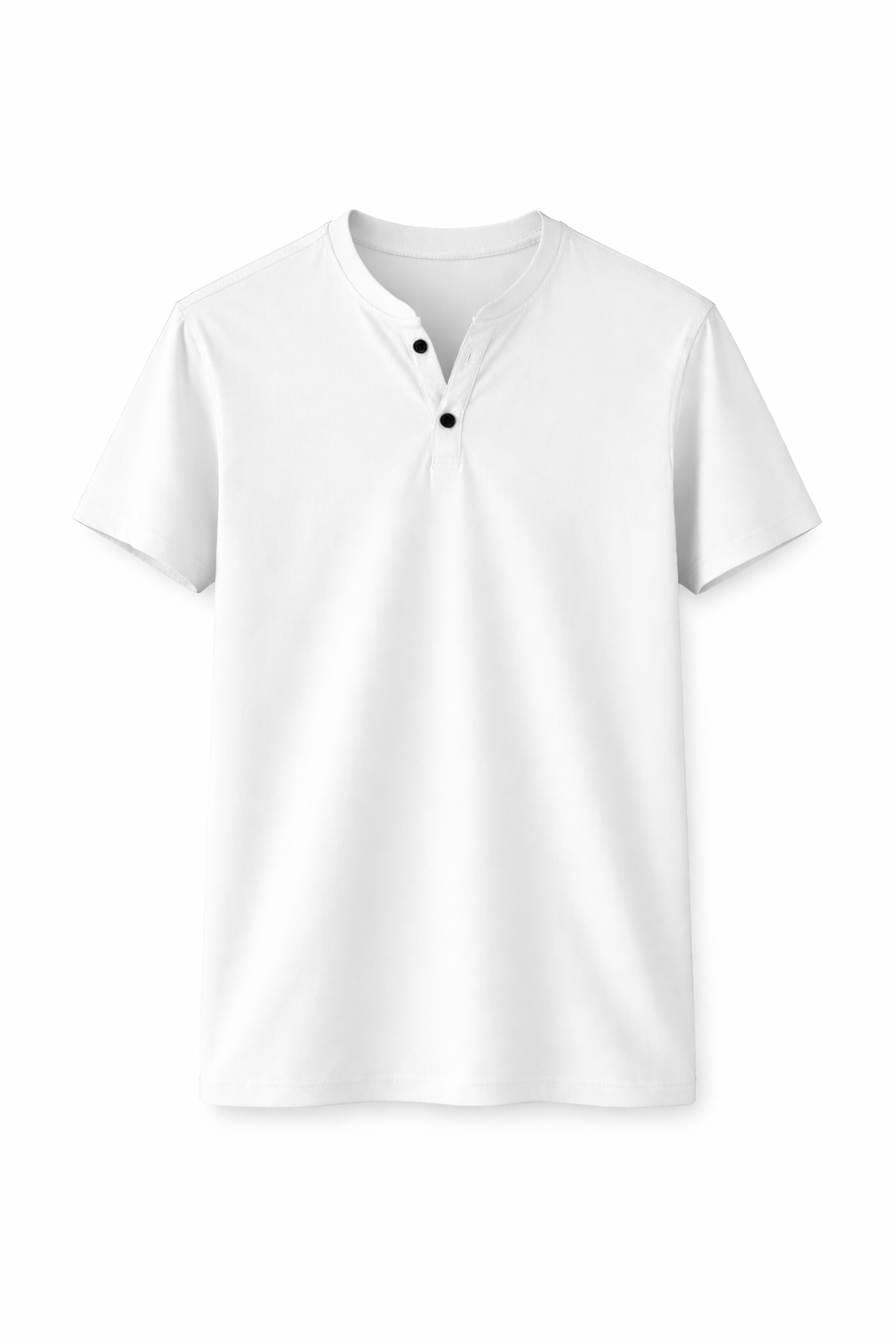 Men’s Essential Henley T-Shirt – Pure White