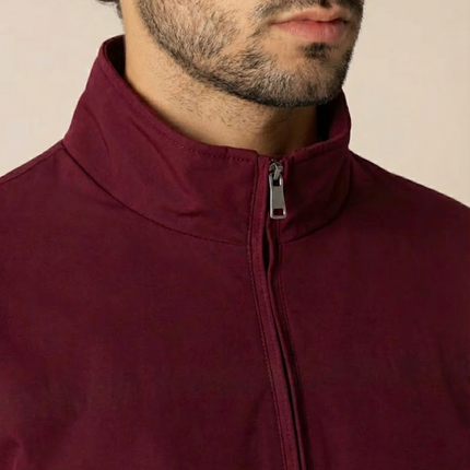 Men’s Zip-Up Jacket – Stand Collar & Zipper Pockets