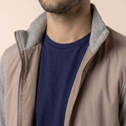 Men’s Zip-Up Jacket – Stand Collar & Long Sleeve