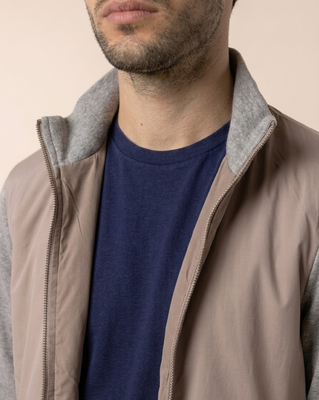 Men’s Zip-Up Jacket – Stand Collar & Long Sleeve