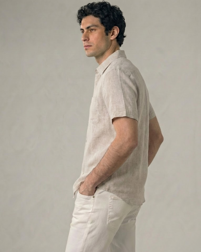 Men’s Short Sleeve Shirt – Button-Up & Chest Pocket