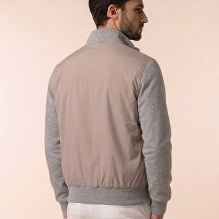 Men’s Zip-Up Jacket – Stand Collar & Long Sleeve