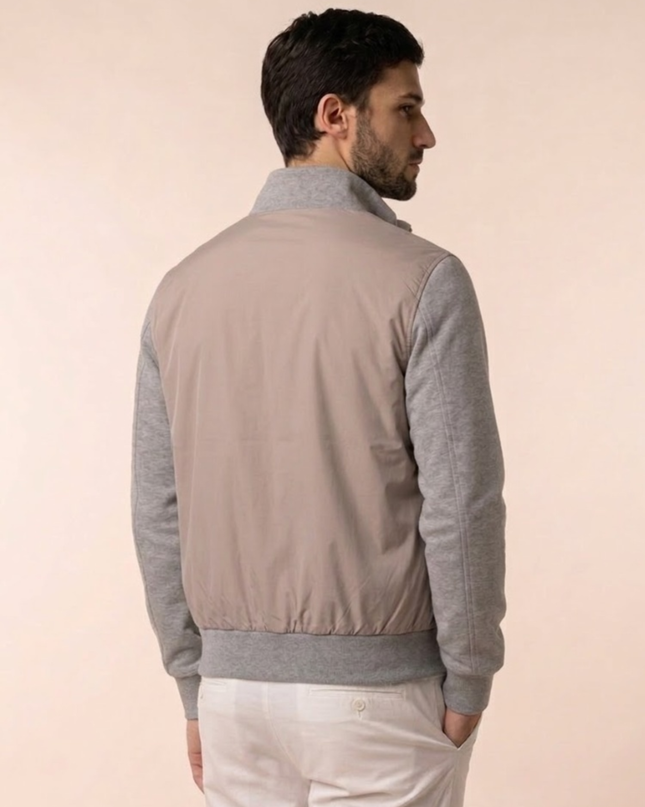 Men’s Zip-Up Jacket – Stand Collar & Long Sleeve