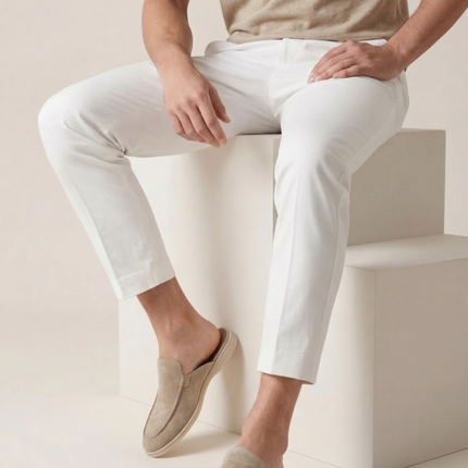 Men’s Slip-On Mules – Open Heel & Stitched Detail