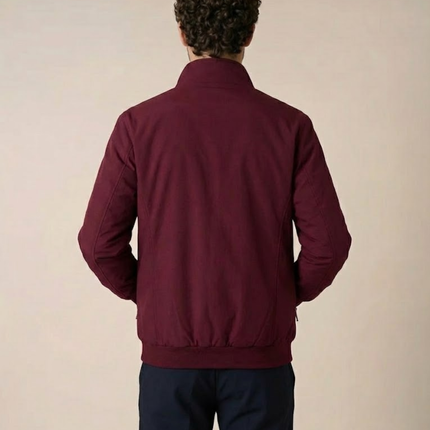 Men’s Zip-Up Jacket – Stand Collar & Zipper Pockets