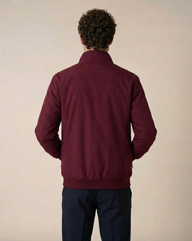 Men’s Zip-Up Jacket – Stand Collar & Zipper Pockets