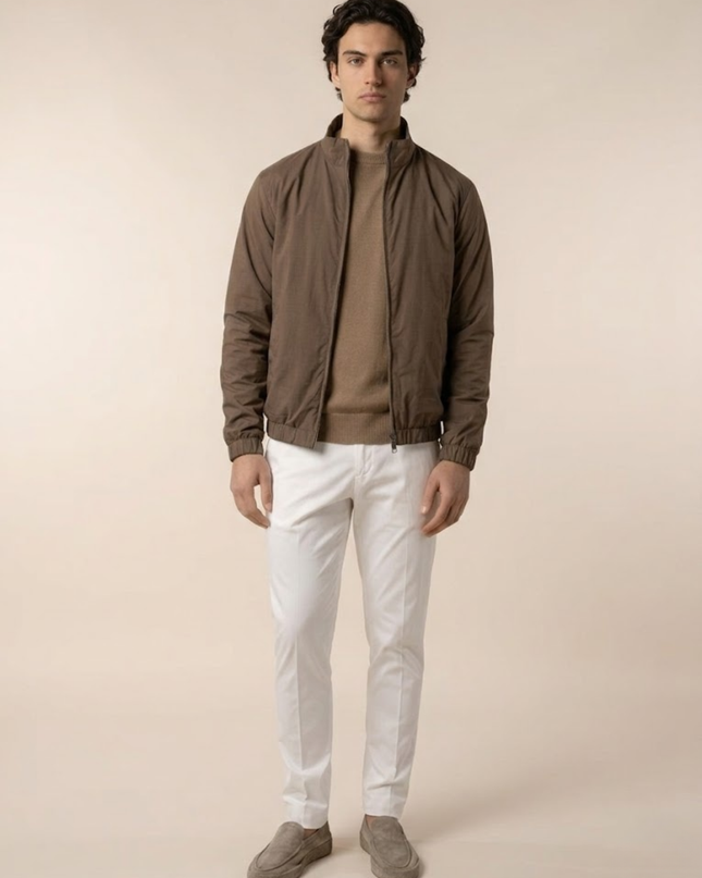 Zip-Up Jacket – Stand Collar & Elastic Cuffs