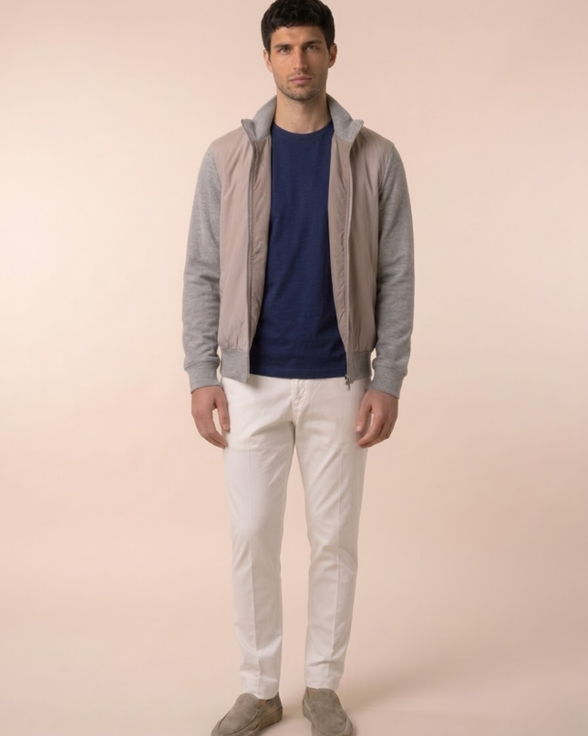 Men’s Zip-Up Jacket – Stand Collar & Long Sleeve
