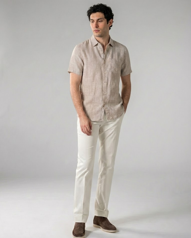 Men’s Short Sleeve Shirt – Button-Up & Chest Pocket