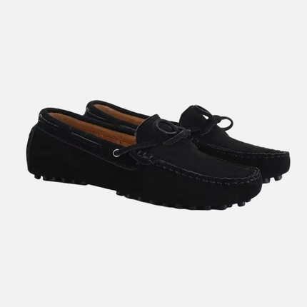 Men’s Slip-On Loafers – Bow Detail & Textured Sole