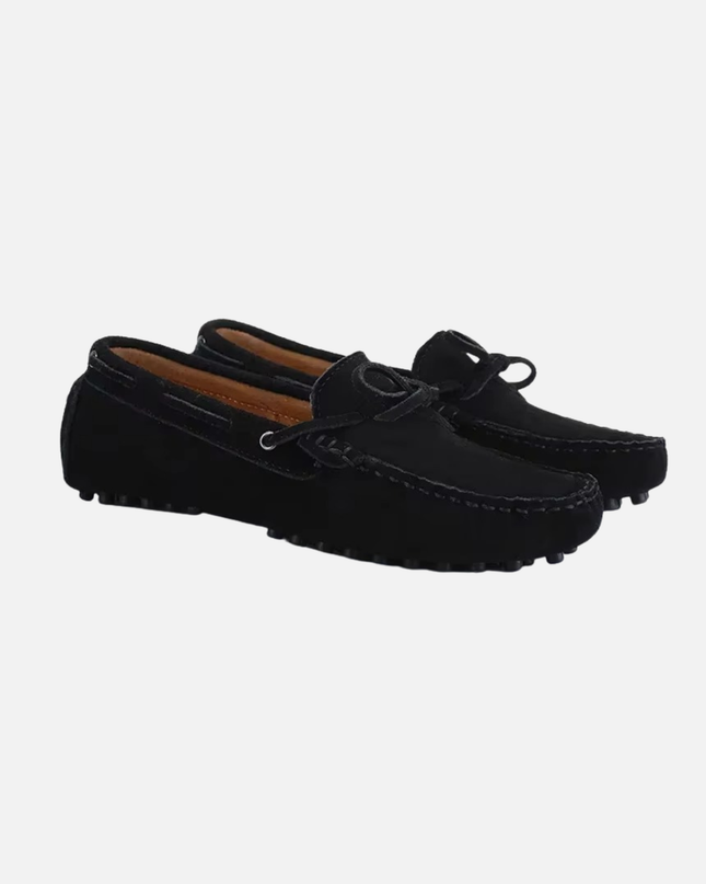 Men’s Slip-On Loafers – Bow Detail & Textured Sole